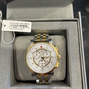 Michele Gold and Silver Chronograph Watch